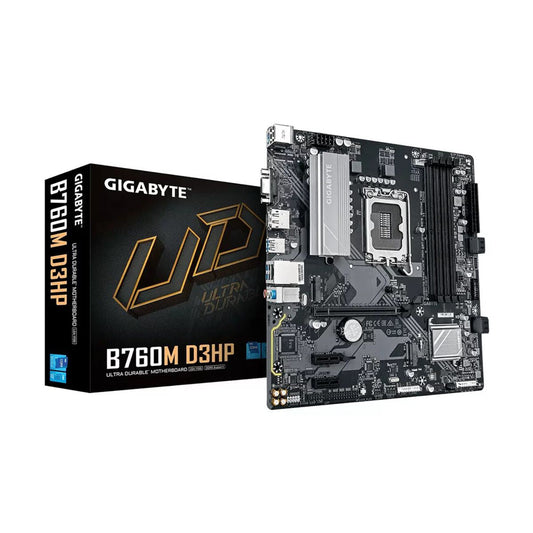 Tarjeta Madre Gigabyte B760M D3HP - Micro-ATX, LGA 1700, Intel B760, DDR5, HDMI/DP para Intel