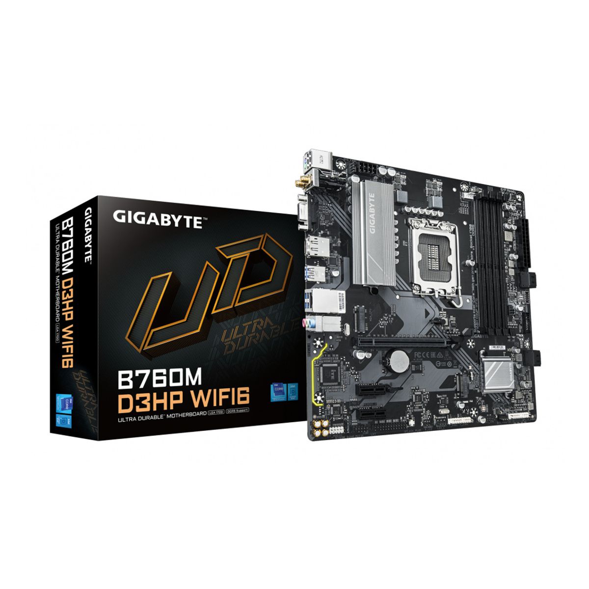 MOTHERBOARD GIGABYTE (B760M D3HP WIFI6) SOCKET 1700,4*DDR5 5600MHZ,HDMI,DP,VGA,WIFI,BT 5.3,MICRO ATX