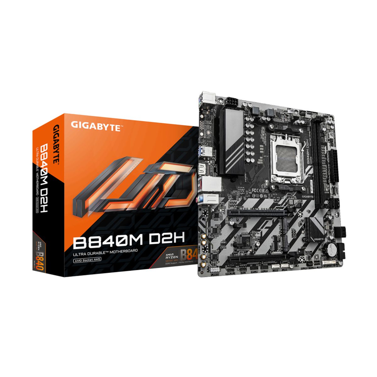 MOTHERBOARD GIGABYTE (B840M D2H) SOCKET AM5,2*DDR5 5200MHZ,HDMI,MICRO ATX