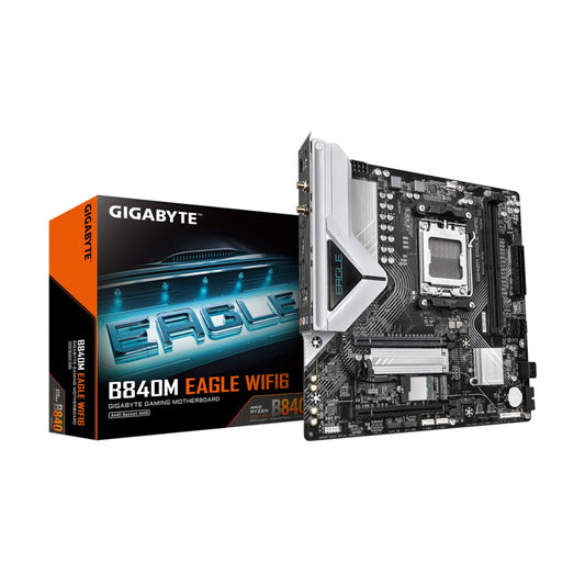 MOTHERBOARD GIGABYTE (B840M EAGLE WIFI6) SOCKET AM5,2*DDR5 5200MHZ,HDMI,DP,WIFI6,BT,MICRO ATX