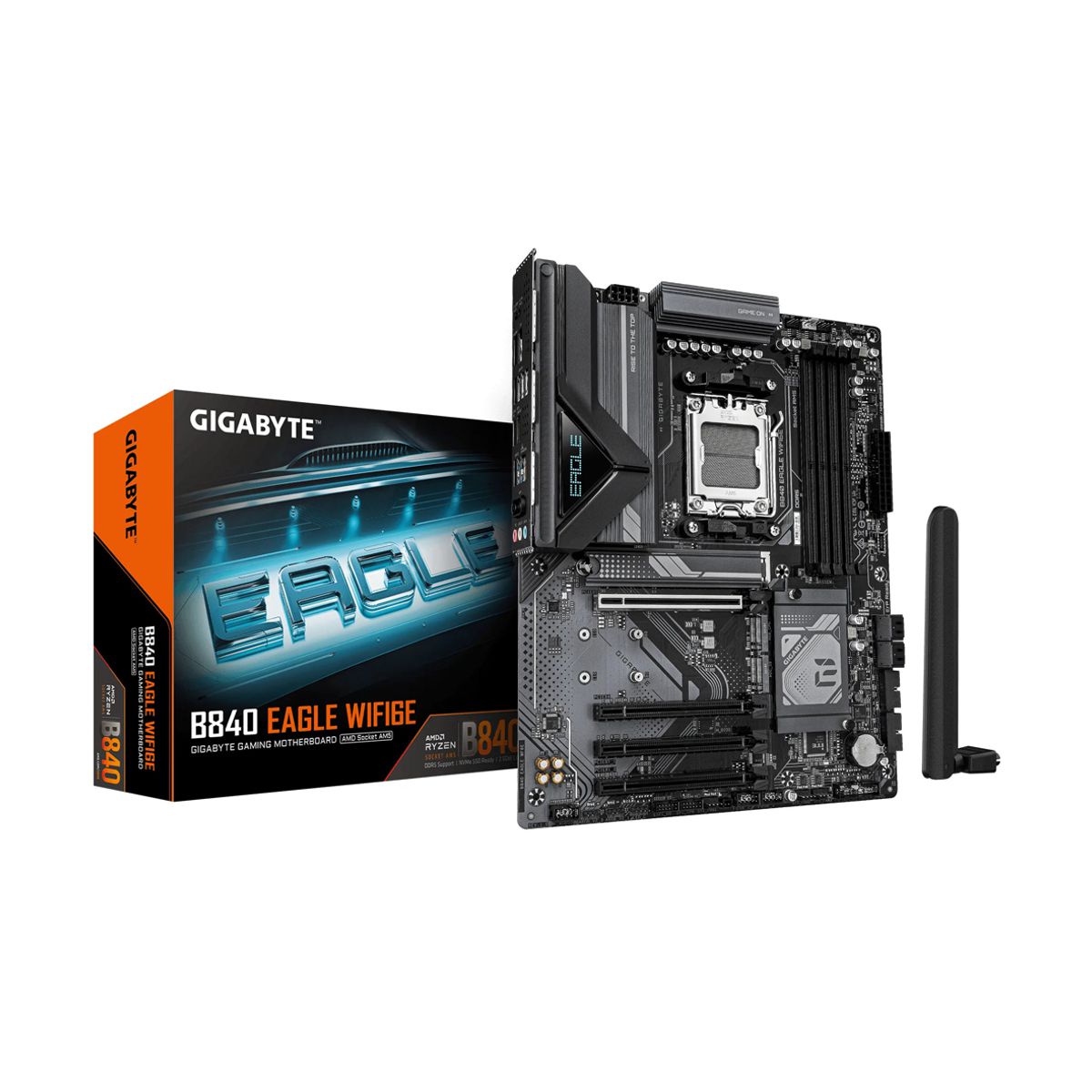 TARJETA MADRE GIGABYTE ATX B840 EAGLE WF6E - DDR5, AM5, 256 GB, PARA AMD