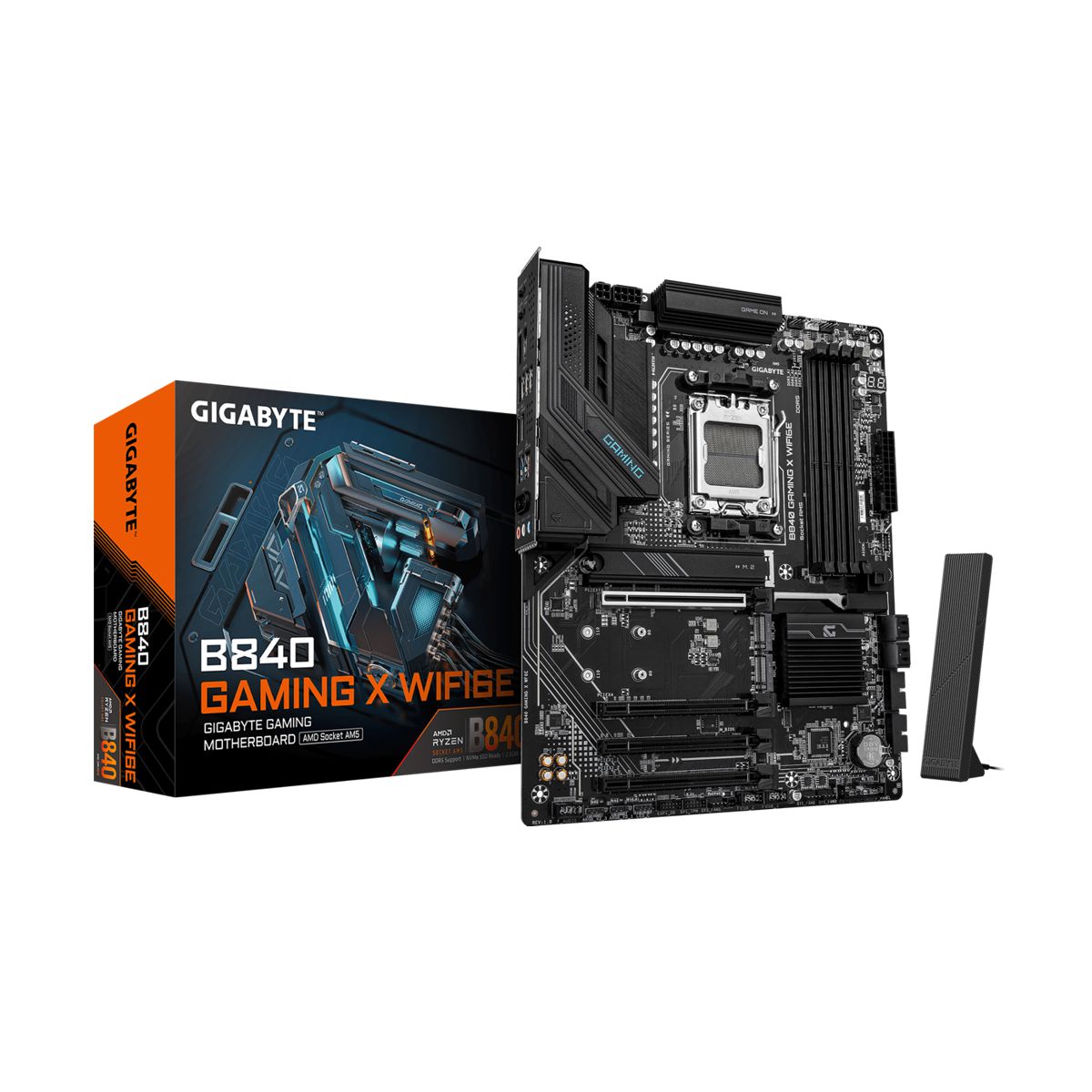 TARJETA MADRE GIGABYTE ATX B840 GAMING X WF6E - DDR5, AM5, 256 GB, PARA AMD