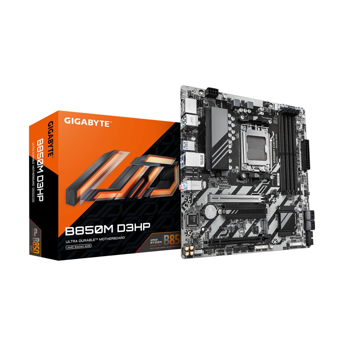 MOTHERBOARD GIGABYTE (B850M D3HP) SOCKET AM5,4*DDR5 5200MHZ,HDMI,2*DP,MICRO ATX