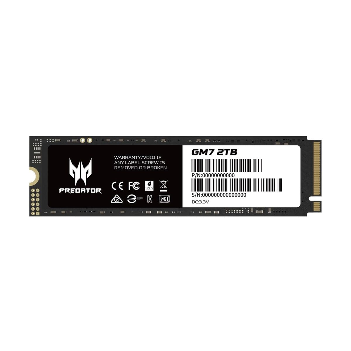 UNIDAD SSD M.2 PREDATOR 2TB (BL.9BWWR.106) GM7000, 7400 MB/S