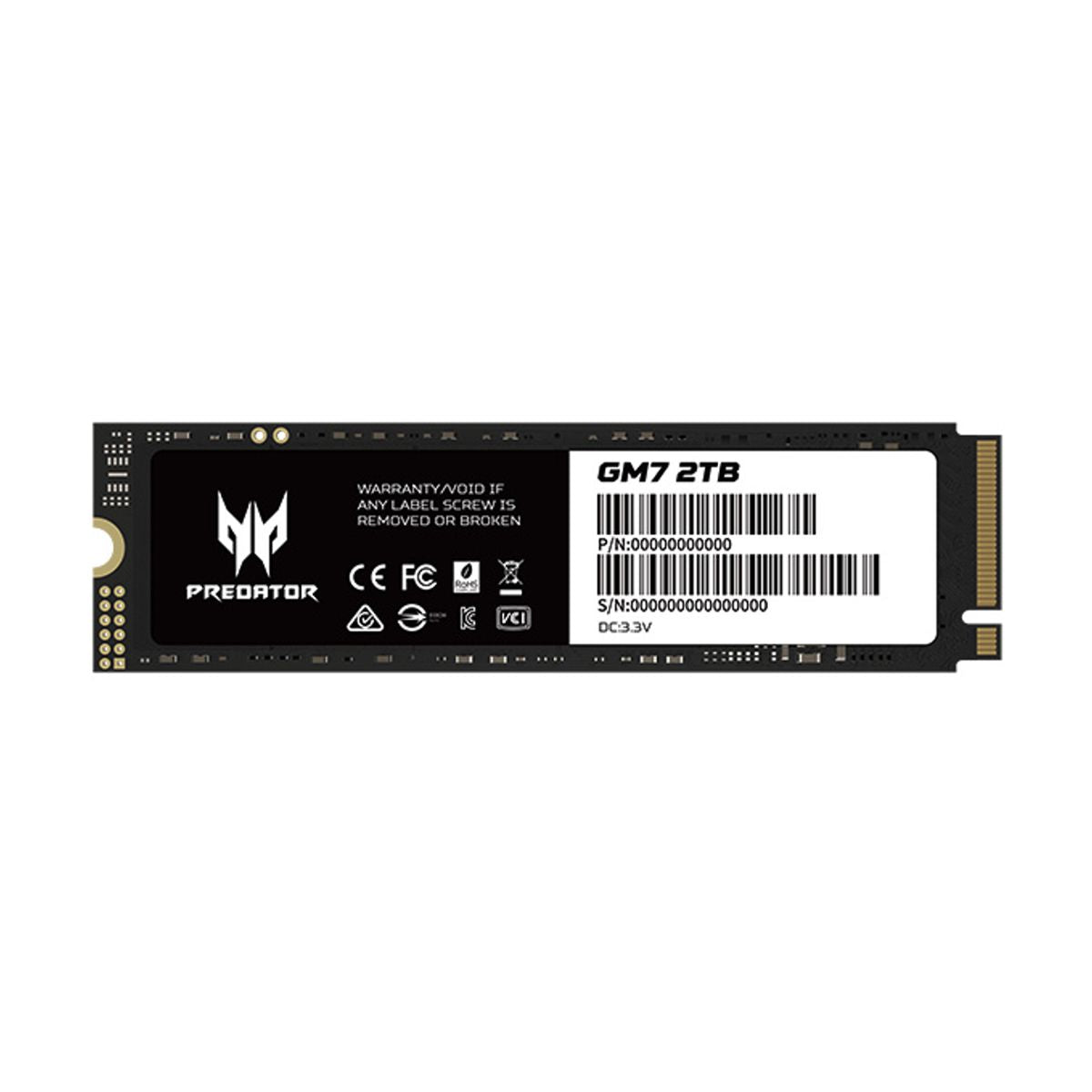 UNIDAD SSD M.2 2280 PREDATOR 2TB (BL.9BWWR.119) GM7-2TB, PCIE GEN 4, 7200/6300 MB/S