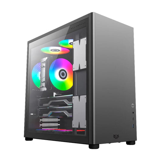 GABINETE BALAM RUSH (BR-935654) ERIS SPECIAL GM985,ATX,1*USB 3.0,1*USB C,CRISTAL TEMP,GRIS