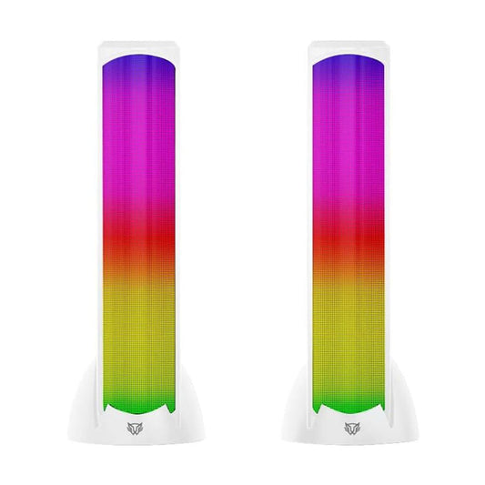 BOCINAS BALAM RUSH (BR-936989) GLIMM TOWER BG575,10W RMS,RGB 3 MODOS,AUX,BT,2.0 CANALES,BLANCO