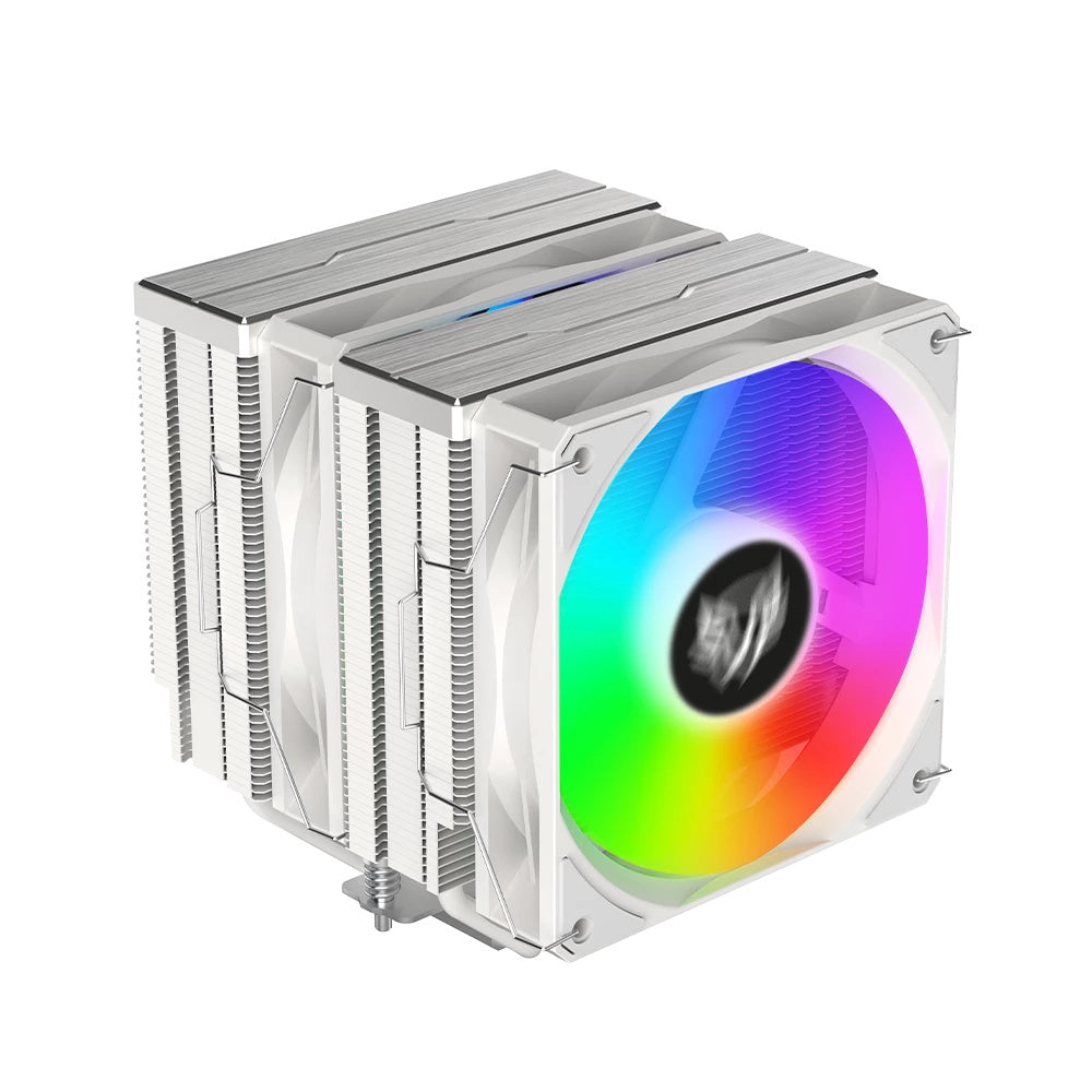 VENTILADOR P/CPU BALAM RUSH (BR-937931) NITROX NX70W,VENT 120MM,6 TUBOS,LGA 1700,AM5,ARGB,BLANCO