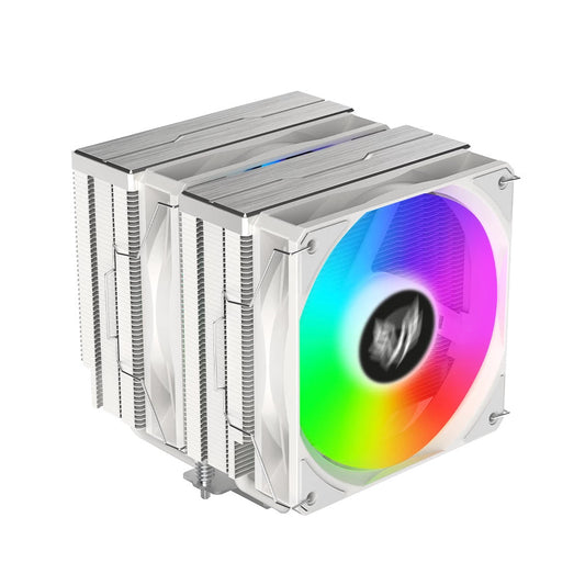 VENTILADOR P/CPU BALAM RUSH (BR-937931) NITROX NX70W,VENT 120MM,6 TUBOS,LGA 1700,AM5,ARGB,BLANCO
