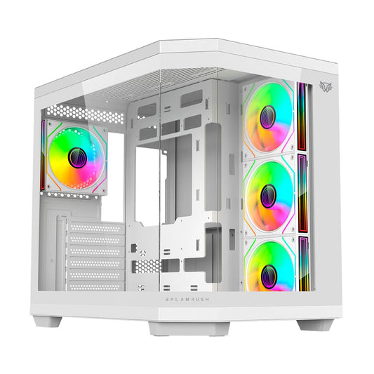 GABINETE BALAM RUSH (BR-938686) TANK MASTER 9600TB,ATX,1*USB 3.0,1*USB 2.0,CRISTAL TEMP,4 FAN,BLANCO