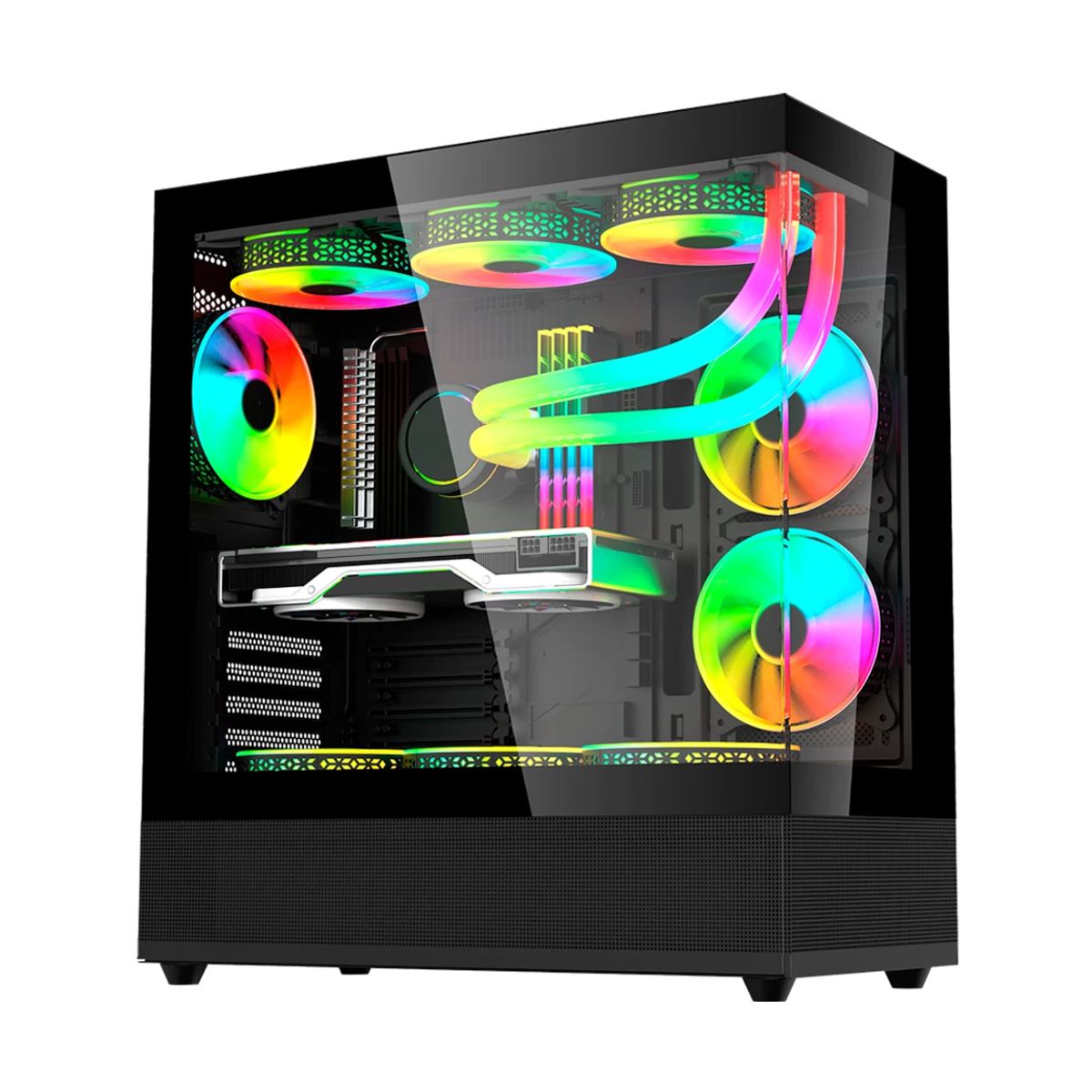 GABINETE BALAM RUSH (BR-938723) TANK SUPER 9200TB,ATX,1*USB 3.0,1*USB 2.0,CRISTAL TEMP,3 FAN,NEGRO