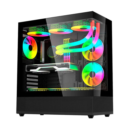 GABINETE BALAM RUSH (BR-938723) TANK SUPER 9200TB,ATX,1*USB 3.0,1*USB 2.0,CRISTAL TEMP,3 FAN,NEGRO