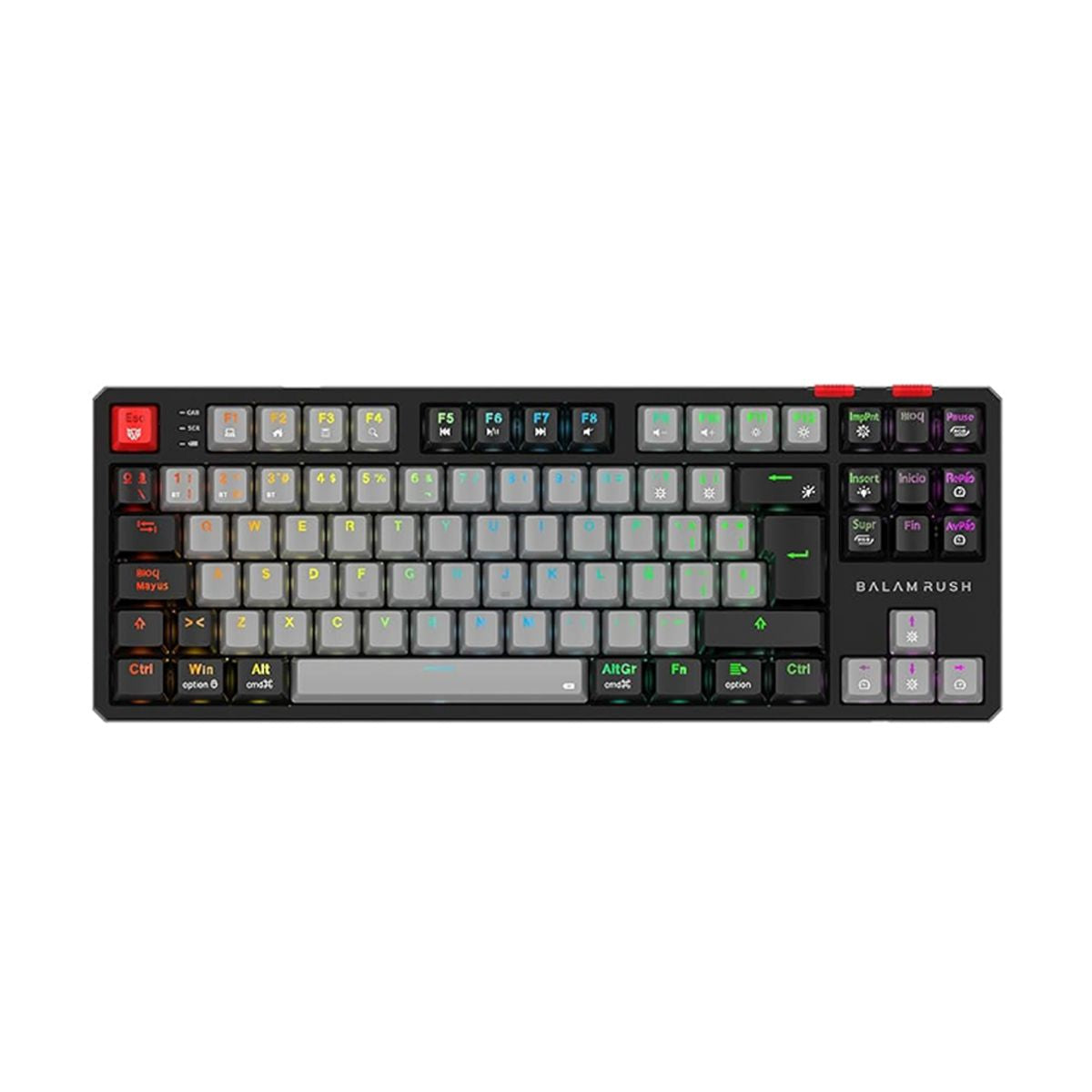 Teclado Gamer Inalambrico LEVEL PRO GK990 Balam Rush Legend Series - Color Gris/Negro. BR-940368