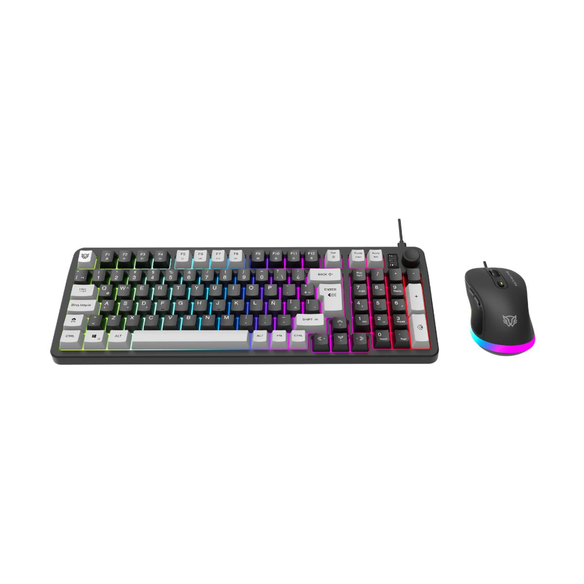 Kit Teclado y Mouse Squad Conquest KG515 Balam Rush Azender Series - Iluminacion RGB, Color Negro. AC-940443