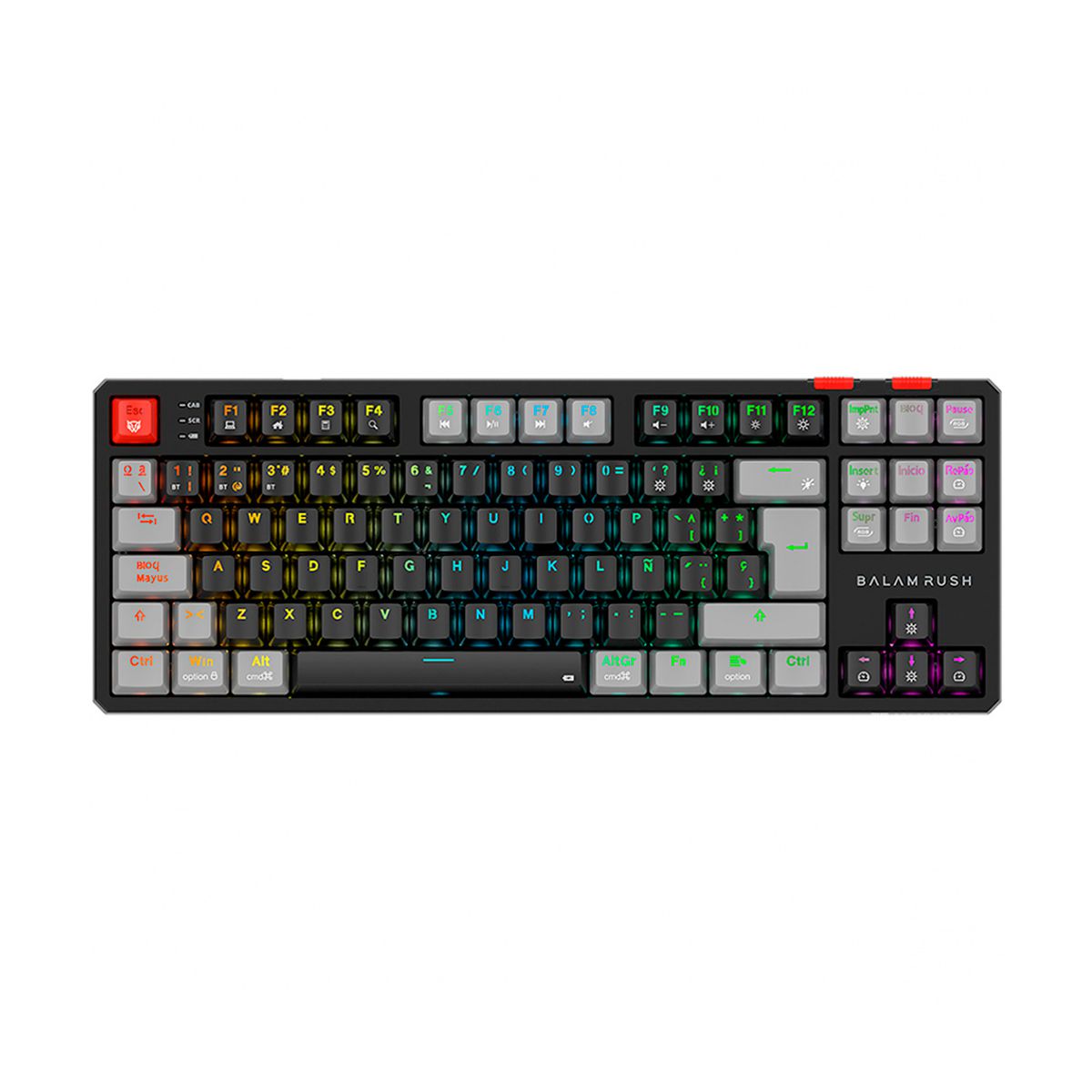Teclado Gamer Inalambrico LEVEL PRO GK990 Balam Rush Legend Series Conecta hasta 5 Dispositivos - Color Negro/Gris.  BR-940672