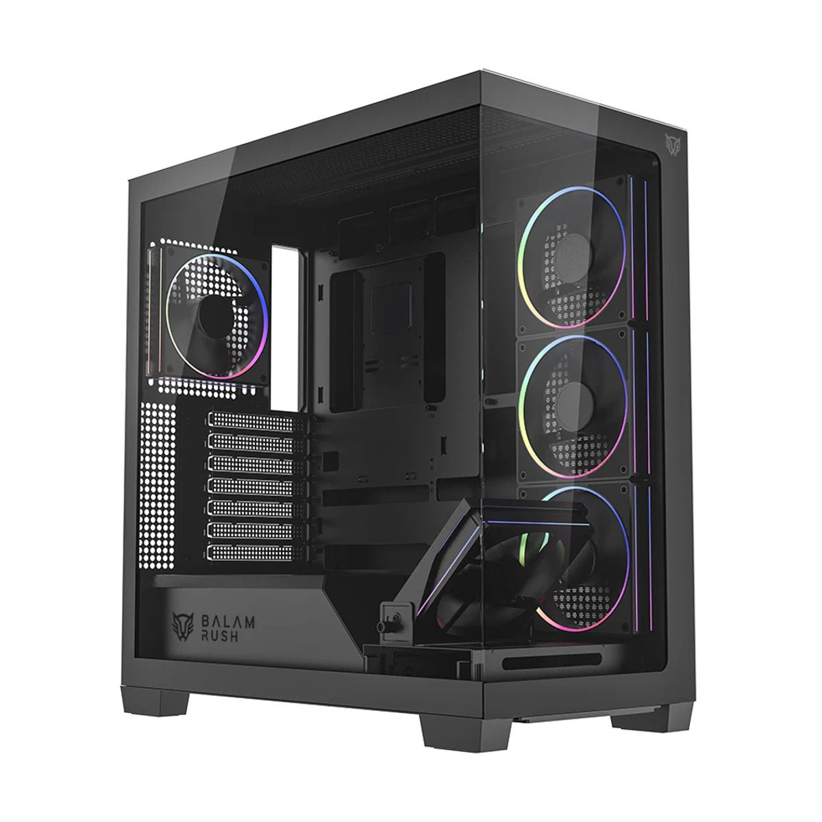 GABINETE BALAM RUSH (BR-941471) TANK POLAR 7900,ATX,1*USB-C,1*USB 3.0,CRISTAL TEMP,2 FAN,NEGRO