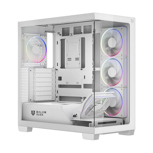 GABINETE BALAM RUSH (BR-941488) TANK POLAR 7900,ATX,1*USB-C,1*USB 3.0,CRISTAL TEMP,2 FAN,BLANCO