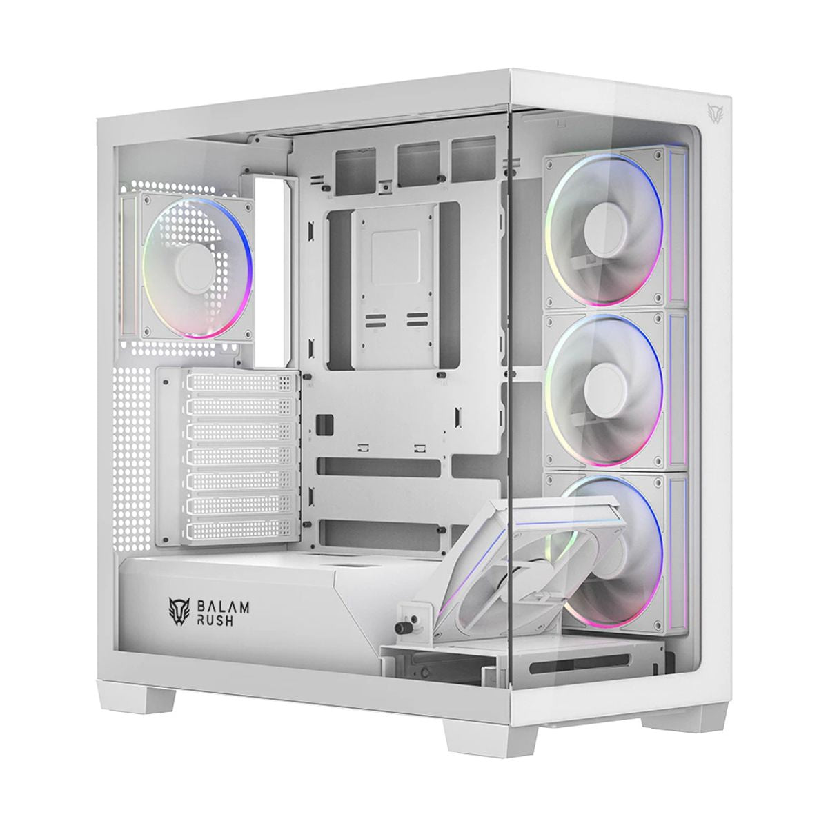 GABINETE BALAM RUSH (BR-941488) TANK POLAR 7900,ATX,1*USB-C,1*USB 3.0,CRISTAL TEMP,2 FAN,BLANCO