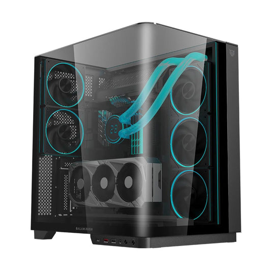 GABINETE BALAM RUSH (BR-941556) TANK EXPERT CURVE 7800,ATX,1*USB 3.0,CRISTAL TEMP,FAN 5*120MM,ARGB,NEGRO