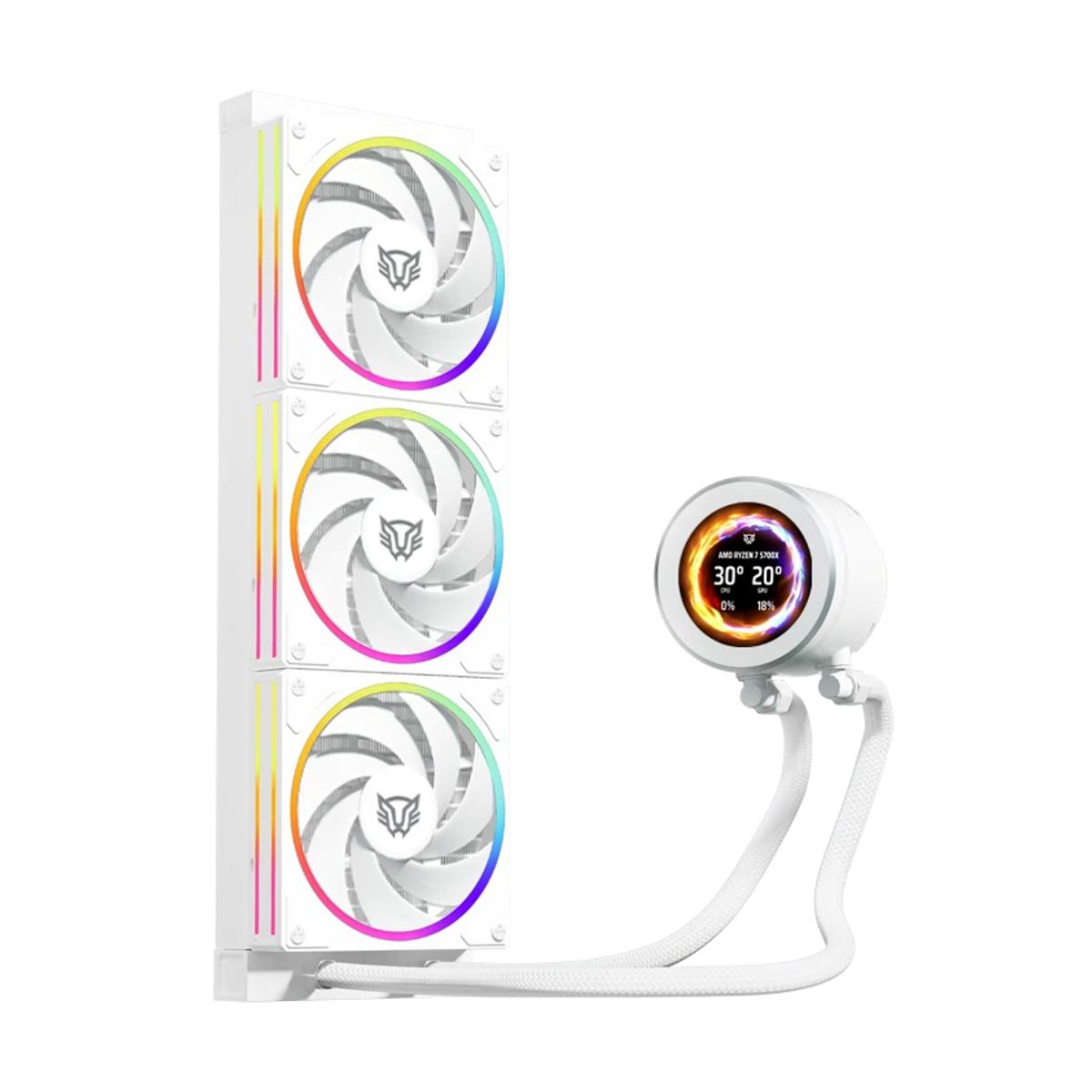 VENTILADOR P/CPU BALAM RUSH (BR-941815) HYDROX EXPERT LEVEL HYX40,120MM,3 FAN,ARGB,HIDRODIMANICO, BLANCO