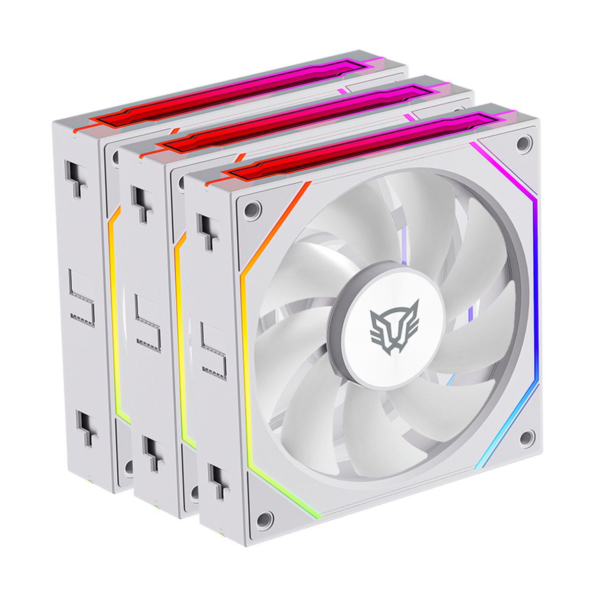 VENTILADORES P/ GABINETE BALAM RUSH (BR-942096) EOLOX LINK EXL95, ARGB, 120MM, 3 FAN, 9 ASPAS, BLANCO