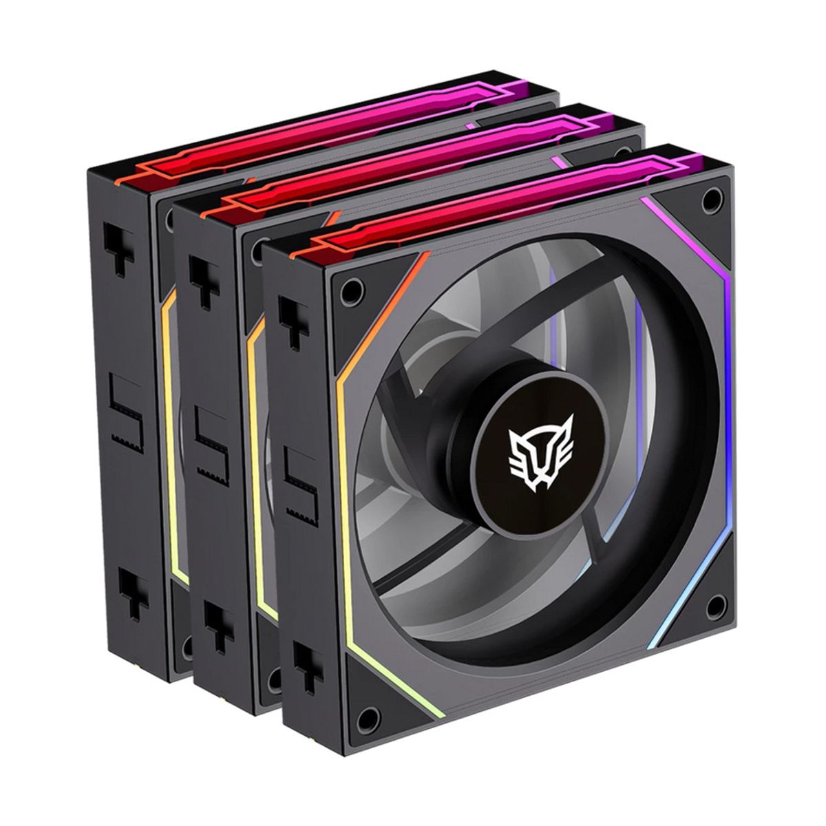 VENTILADORES P/GABINETE BALAM RUSH (BR-942102) EOLOX LINK-R EXL95R,RGB,120 MM,3 FAN,INVERSO, NEGRO