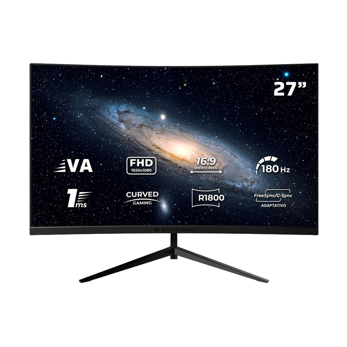 Monitor Gaming Curvo 27 Pulgadas 180hz: ANDROMEDA MAG27Y Balam Rush FreeSync/G-Sync Adaptativo - 