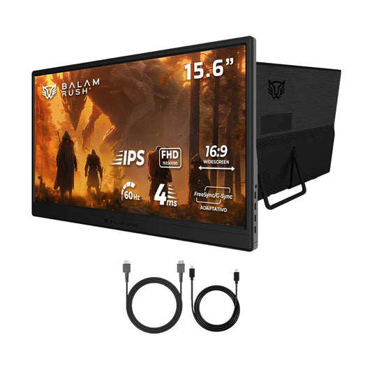 Monitores Balam Rush NOMAD NM15D - 15.6 pulgadas, 1920 x 1080 Pixeles, 4 ms, Negro
