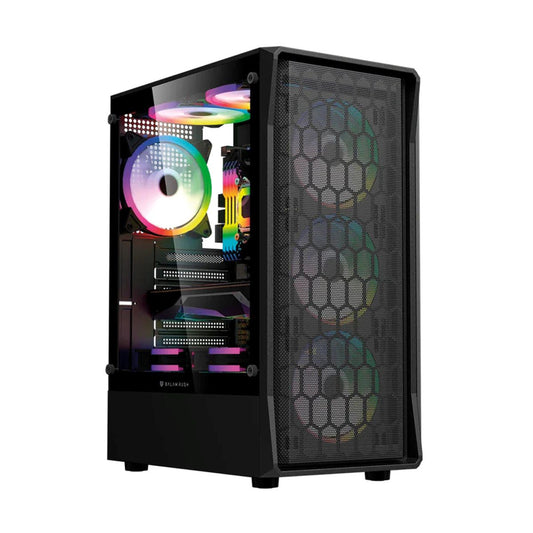 GABINETE BALAM RUSH(BR-943963)DRAGONFLY HEX GM560,MAX ATX,S/FUENTE,4*FAN 120MM ARGB 4PIN,CRISTAL+FRENTE MESH,NEGRO