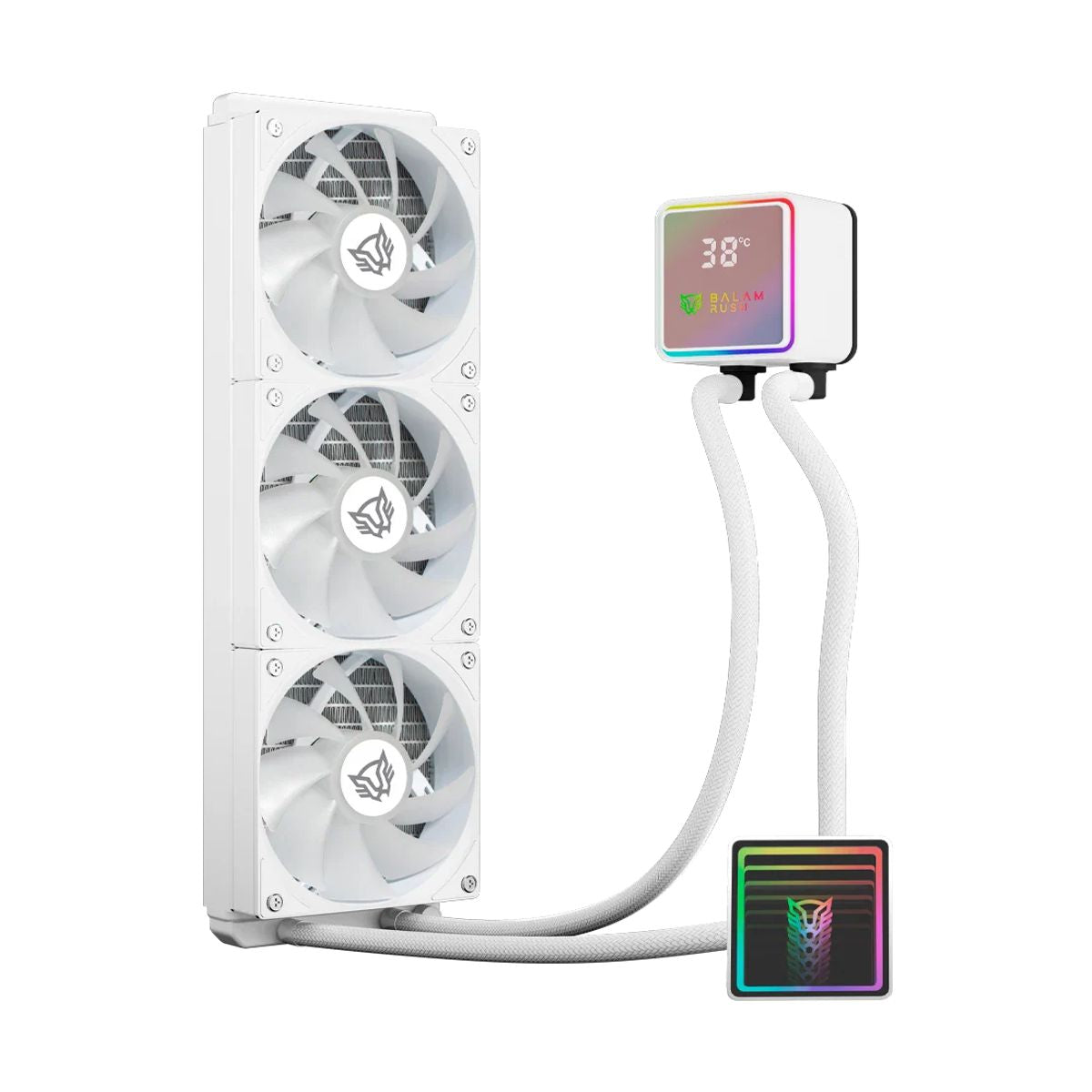 VENTILADOR P/CPU BALAM RUSH (BR-944076) CRYO PRISM 360 ICE,ARGB,TDP 300W,AMD/INTEL,DISPLAY, BLANCO