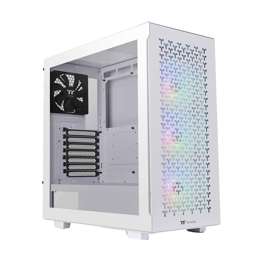 Gabinete Thermaltake V350 TG ARGB Air Snow semi torre - ATX/Mini-ITX/Micro-ATX, USB 3.0, sin Fuente, 4 Ventiladores Instalados
