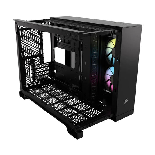 GABINETE CORSAIR (CC-9011267-WW) ICUE LINK 2500X RGB,NEGRO,CRISTAL TEMPLADO,MED-TORRE,SIN FUENTE