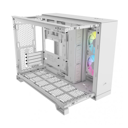 GABINETE CORSAIR (CC-9011268-WW) ICUE LINK 2500X RGB,BLANCO,CRISTAL TEMPLADO,MED-TORRE,SIN FUENTE