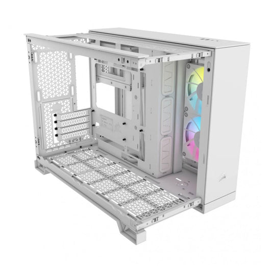 GABINETE CORSAIR (CC-9011268-WW) ICUE LINK 2500X RGB,BLANCO,CRISTAL TEMPLADO,MED-TORRE,SIN FUENTE