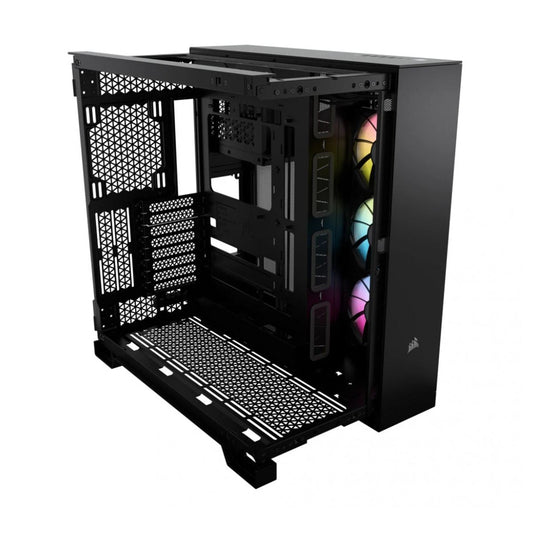 GABINETE CORSAIR (CC-9011269-WW) ICUE LINK 6500X RGB,NEGRO,CRISTAL TEMPLADO,MED-TORRE,SIN FUENTE