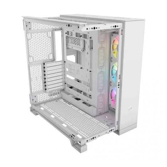 GABINETE CORSAIR (CC-9011270-WW) ICUE LINK 6500X RGB,BLANCO,CRISTAL TEMPLADO,MED-TORRE,SIN FUENTE