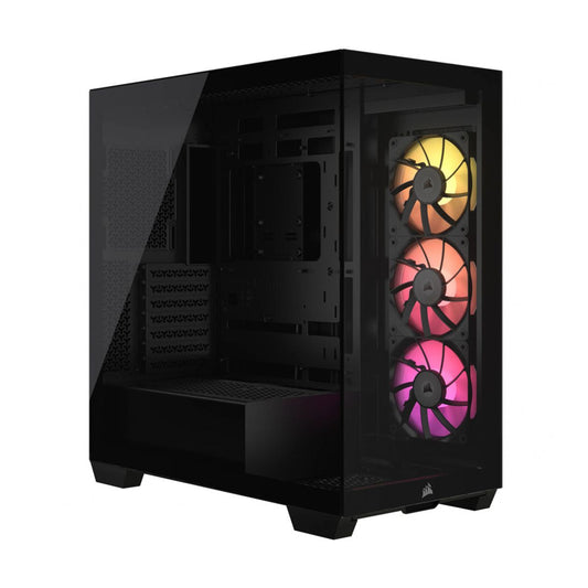 GABINETE CORSAIR (CC-9011280-WW) ICUE LINK 3500X RGB,NEGRO,CRISTAL TEMPLADO,MED-TORRE,SIN FUENTE