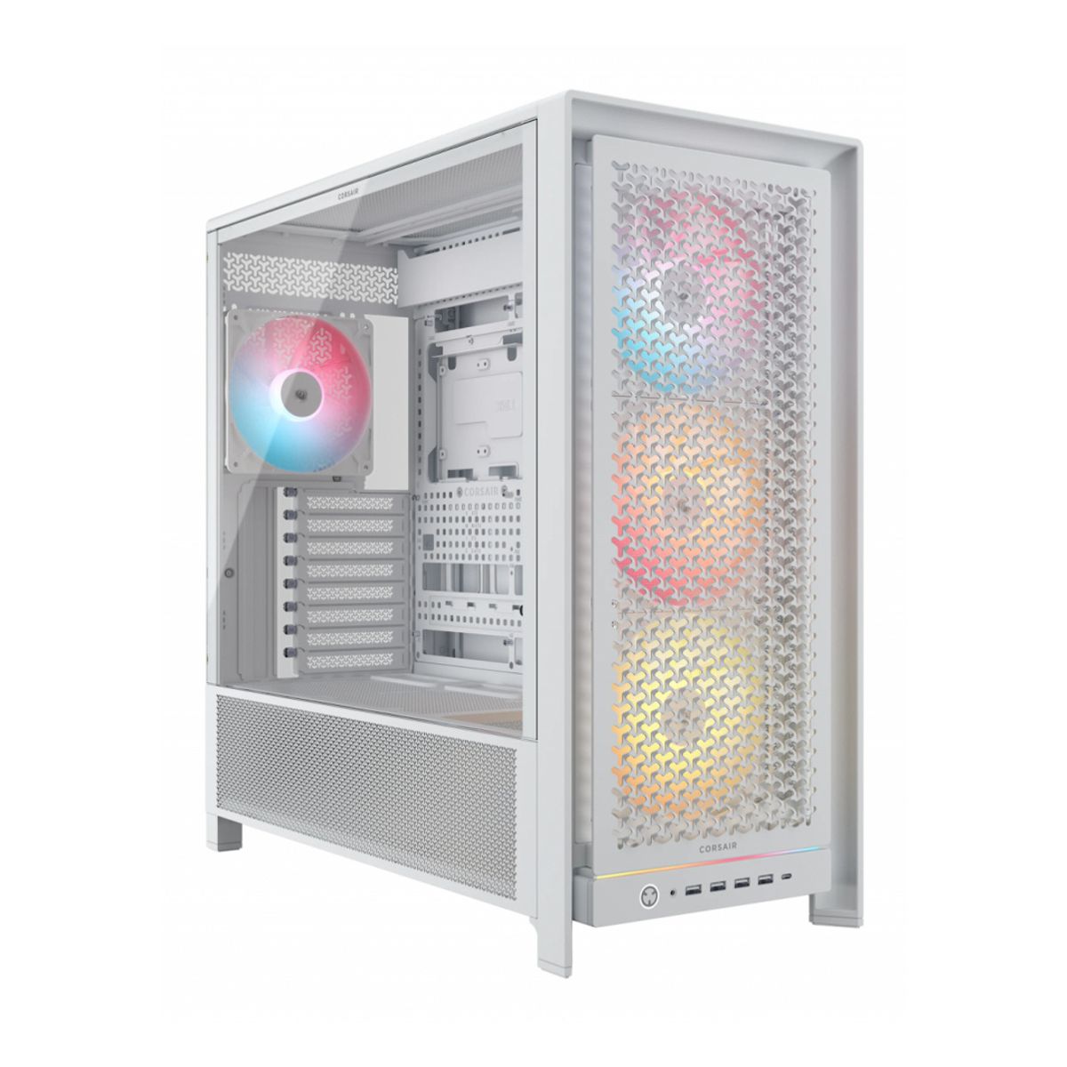 GABINETE CORSAIR (CC-9011310-WW) 5000D FRAME BLANCO ARGB CRISTAL TEMPLADO MED-TORRE SIN FUENTE