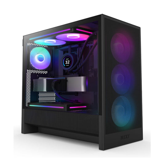 GABINETE NZXT H5 FLOW RGB BLACK ATX CRISTAL TEMPLADO, 1 USB 3.2, 1 USB TIPO C 3.2.