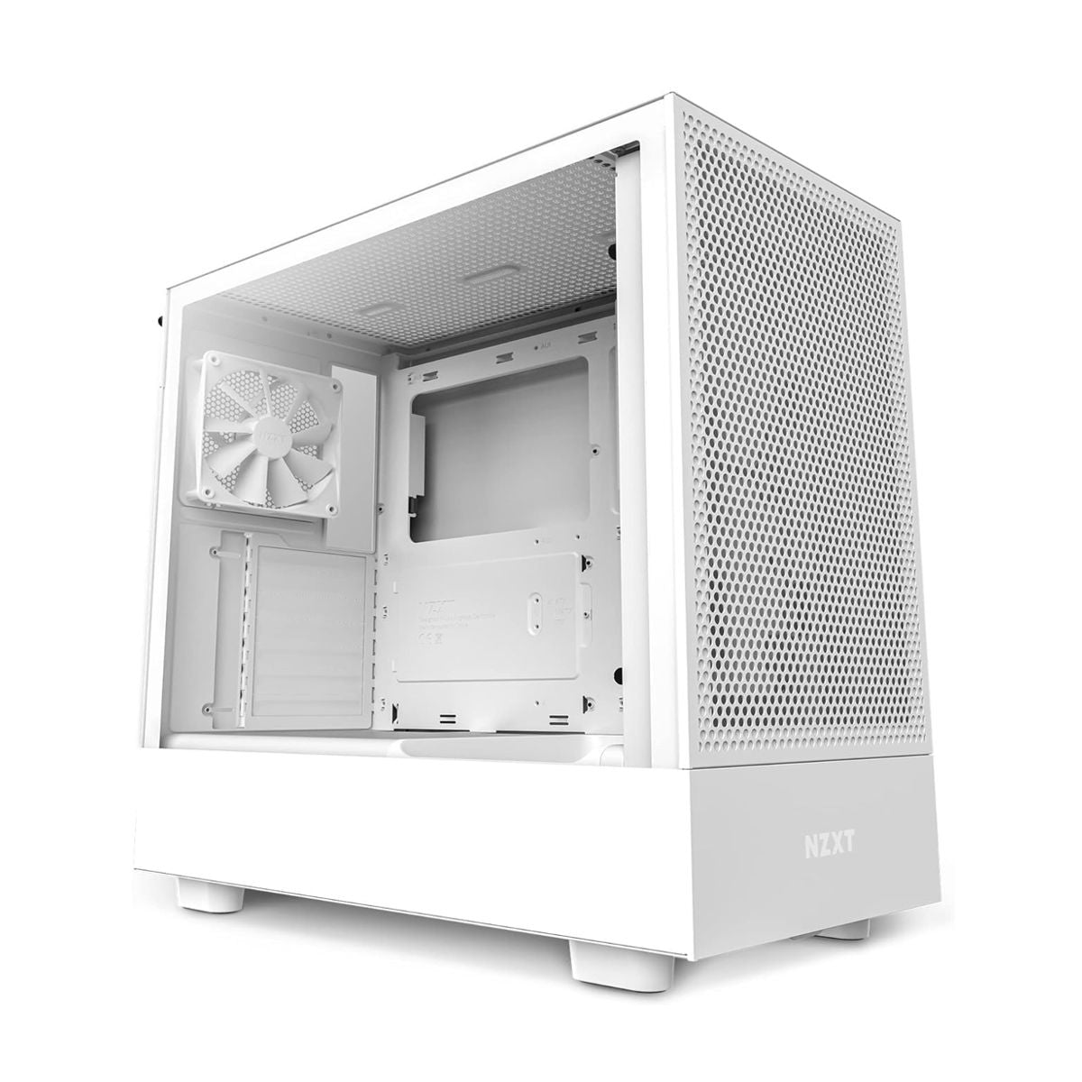 GABINETE NZXT (CC-H52FW-01) H5 FLOW, COMPACT MID-TOWER ATX CASE 1 FAN, SIN FUENTE, BLANCO