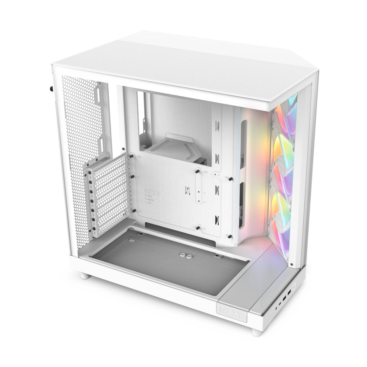 GABINETE NZXT (CC-H61FW-R1) H6 FLOW RGB EDITION COMPACT DUAL-CHAMBER CASE, ATX, BLANCO