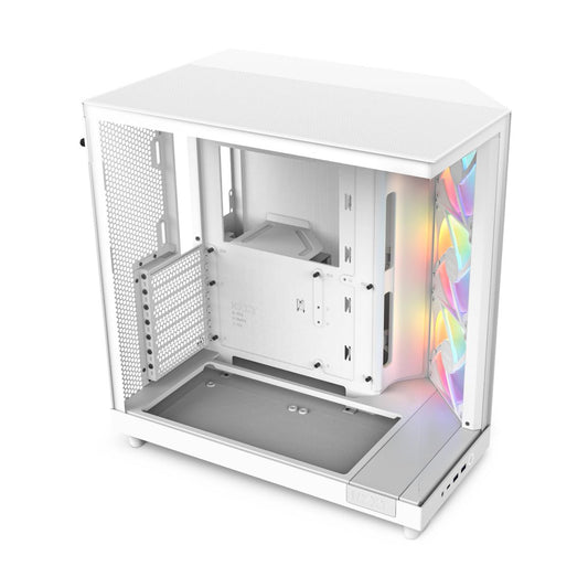 GABINETE NZXT (CC-H61FW-R1) H6 FLOW RGB EDITION COMPACT DUAL-CHAMBER CASE, ATX, BLANCO