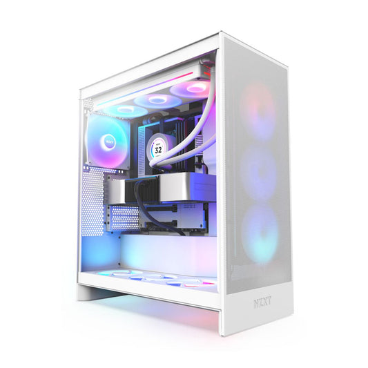 GABINETE NZXT (CM-H72FW-R1) H7 FLOW RGB, MID-TOWER 3 FANS RGB, ATX, BLANCO