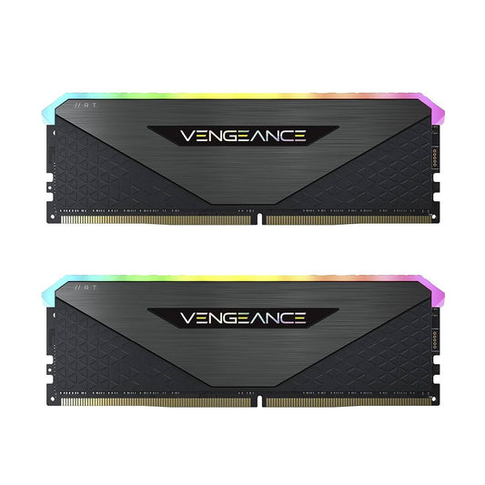 MEMORIA DIMM DDR4 CORSAIR (CMG32GX4M2E3200C16) 32GB 3200MHZ (2X16GB) VENGEANCE RGB RS, NEGRO, 1.35