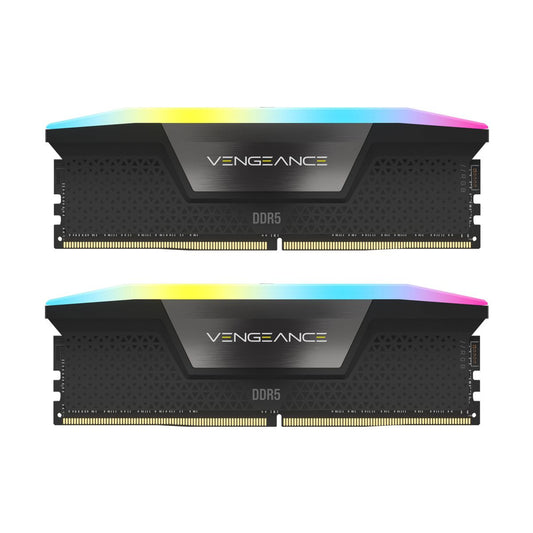 MEMORIA DIMM DDR5 CORSAIR (CMH16GX5M2B5200C40) 16GB 5200MT/S (2X8GB) VENGEANCE RGB, NEGRO 1.25