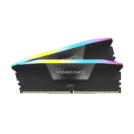 MEMORIA DIMM DDR5 CORSAIR (CMH32GX5M2B6000Z30K) 32GB,6000MHZ,(2X16GB) VENGEANCE RGB,NEGRO,CL30-76