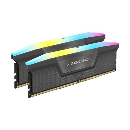 MEMORIA DIMM DDR5 CORSAIR (CMH32GX5M2B6000Z38) 32GB 6000MT/S (2X16GB) VENGEANCE RGB, 1.35V, GRIS.