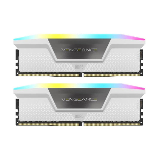 MEMORIA DIMM DDR5 CORSAIR (CMH64GX5M2B5200C40W) 64GB (2X32GB) 5200MHZ VENGEANCE RGB BLANCO