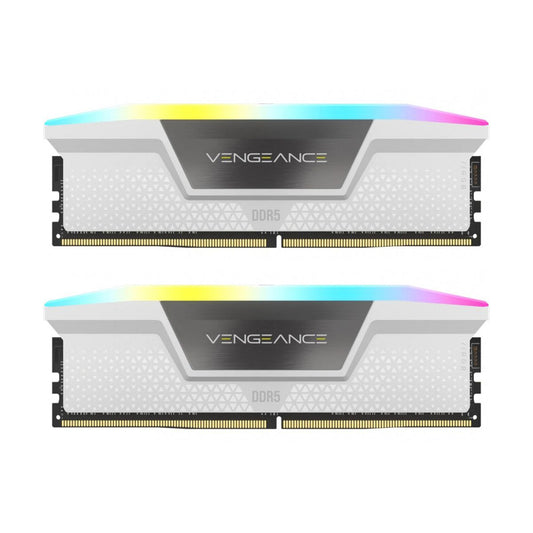 MEMORIA DIMM DDR5 CORSAIR (CMH64GX5M2B6000C30W) 64GB 6000MHZ (2X32GB) VENGEANCE RGB,BLANCO CL30-76