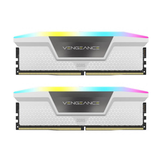 MEMORIA DIMM DDR5 CORSAIR (CMH64GX5M2B6000C30W) 64GB 6000MHZ (2X32GB) VENGEANCE RGB,BLANCO CL30-76